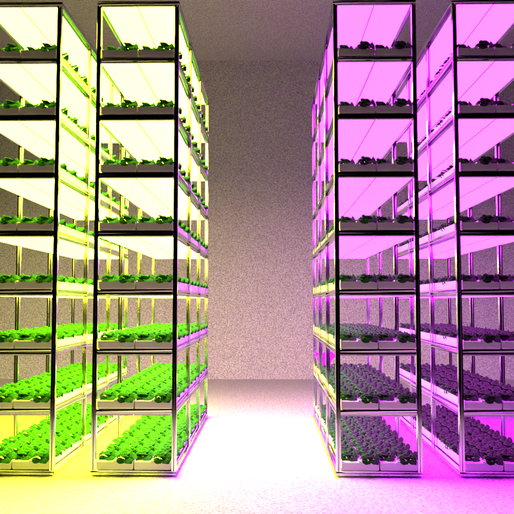 Light Quality - plant factory with different LED spectra