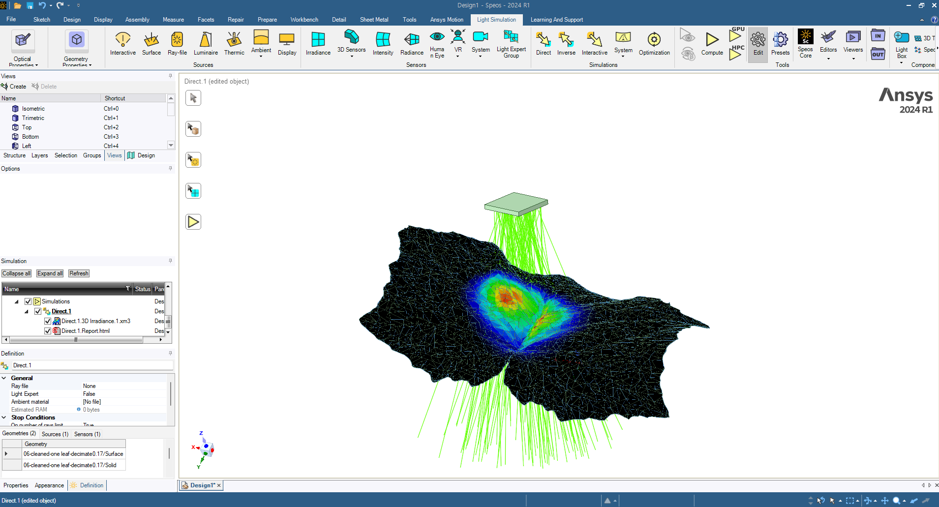 Ray-tracing simulation in ANSYS